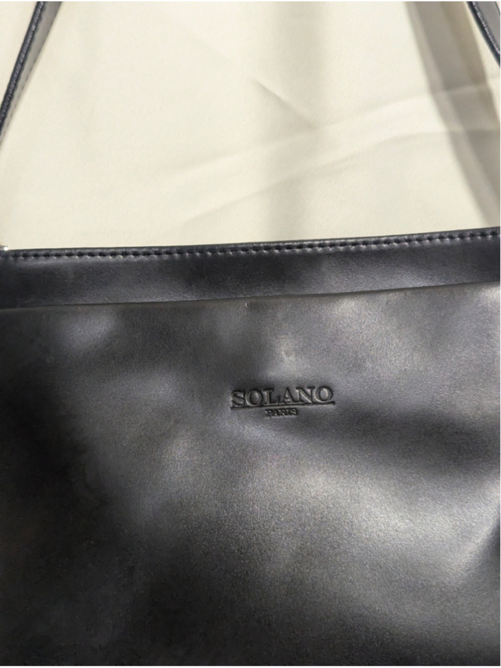 SOLANO PARIS NWT Black Genuine Leather Shoulder Bag One Size - Picture 4 of 16